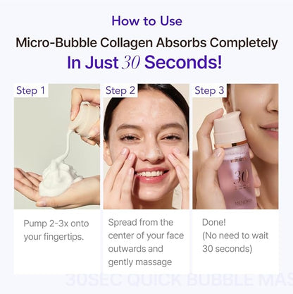 MENOKIN 30 Seconds Quick Bubble Mask [REPAIR] - [EGF Liposome] in Micro-bubbles for Skin Restoration, Hypoallergenic Bubble Capsule for Deep Repair, Korean Skin Care Essential, 70 Uses, 3.21 fl.oz