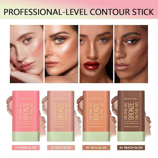 Cream Contour Stick,Versatile Bronzer Facial Contouring Stick,Long Lasting Warm Glow