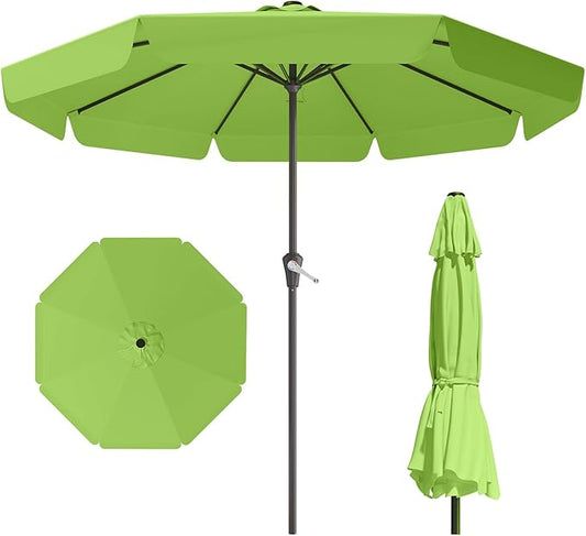 12FT Patio Umbrella Table Market Umbrella w/Crank Outdoor Umbrellas for Garden, Deck, Backyard, Pool and Beach, Apple Green