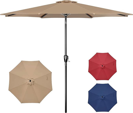 Simple Deluxe 9' Patio Umbrella Outdoor Table Market Yard Umbrella with Push Button Tilt/Crank