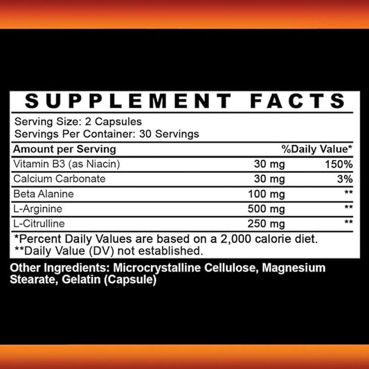 Angry Supplements Monster Test Nitric Oxide Booster Capsules, Extreme N.O Boost, Powerful Workouts, Quick Recovery & Energy (1-Bottle, 60ct)