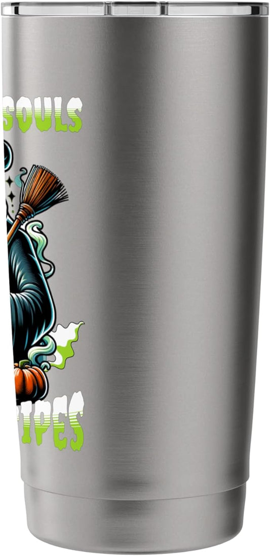 Halloween Fire Ice Skull Creepy Monster Mask Horror Stainless Steel Insulated Tumbler