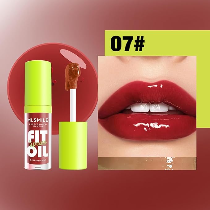 Lip Oil Lip Glaze, Soft Brush Head Hydrating Lip Glow Oil,Shiny Transparent Lip Gloss Plumping,Long Lasting Nourishing Non-sticky Fresh Clear Smooth Lip Care