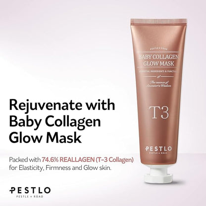 PESTLO Elasticity Boost Skincare Set | Baby Collagen Glow Mask & Rejurecipe Spicule Roller Serum | Hydrate, Firm, Reduce Wrinkles | Patented Reallagen & Gua Sha Serum