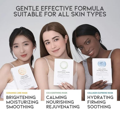 Retinol + Hyaluron Serum Korean Sheet Mask Sheet Gift Pack [20 Count] Plumping Glowing Luminating Hydrating Rejuvenating Sheet Mask Gift Pack