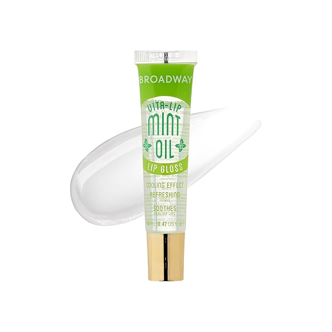 Ruby Kisses Broadway Vita-Lip Clear Lip Gloss (Mint Oil 3 Pack), Ultra-Hydrating & Soothing Formula with Vitamin Oils, High-Shine Non-Sticky Finish, Nourishing Glossy Lip Balm With Cooling Effect
