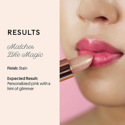 Winky Lux Glimmer Balm, pH Lip Balm, Color Changing Lipstick and Tinted Lip Balm, Vegan & Cruelty Free, Hydrate & Plump, Pink Shimmer Lipstick, Rose