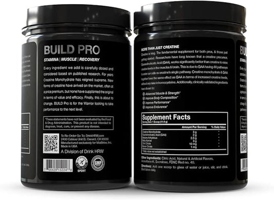 Build Pro for Muscle Building and Recovery, Peach Mango, Patent Pending GAA + Creatine Monohydrate, For Strength, Performance, Muscle Growth - Betaine, Beta Alanine, Zinc, Boron Citrate - 30 Servings
