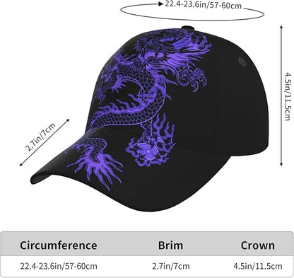 Red Dragon Hats Women Men Dragon Baseball Hat Unisex Packable Summer Travel Beach Sun Hat