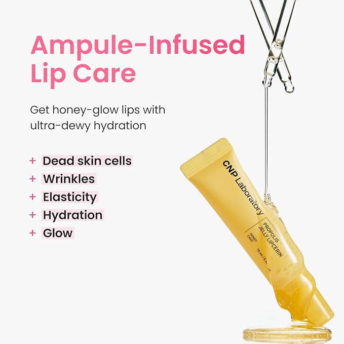 CNP Propolis Jelly Lipcerin - Honey Cake, Hydrating Lip Gloss with Manuka Honey & Hyaluronic Acid, Gifts for Women, Korean Skin Care, 0.3 fl.oz.