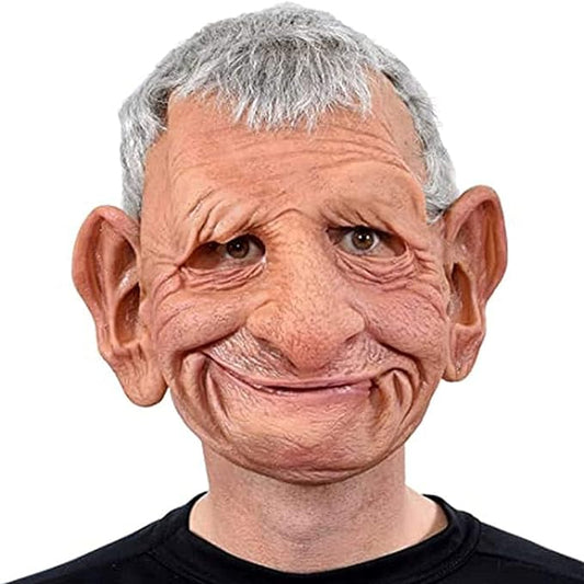 Realistic Old Man Mask Halloween Mask Scary Latex Old Man Grandpa Mask Halloween Wrinkle Face Mask