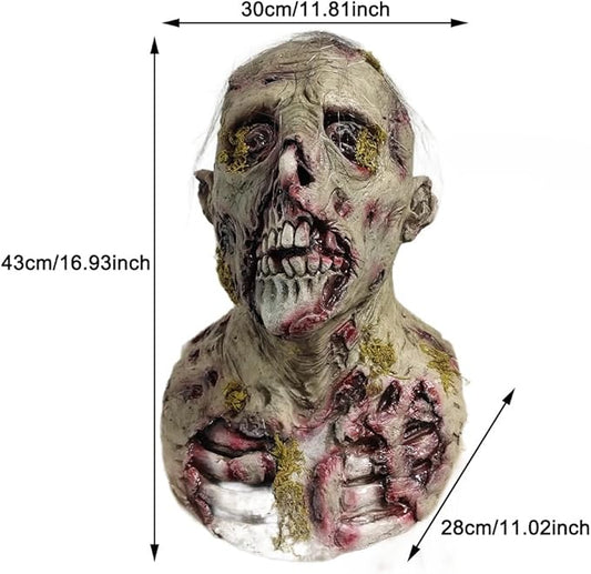 1Pc Horror Zombie Mask Walking Dead Seaweed Zombie Full Head Helmet Terror Latex Monster Full Face Masks Halloween Dress up Props