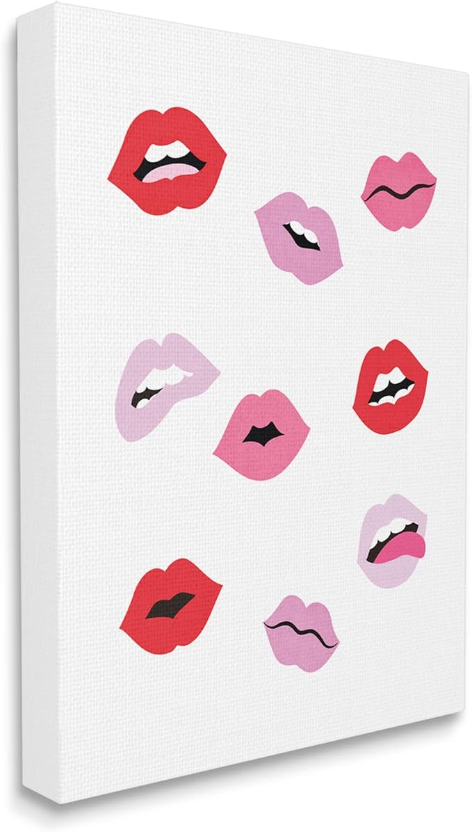 Stupell Industries Expressive Seductive Lips Red Lipstick Shades, Design