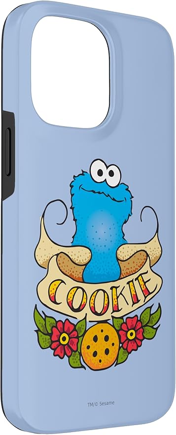 iPhone 14 Pro Max Sesame Street Cookie Monster Cookie Tattoo Case