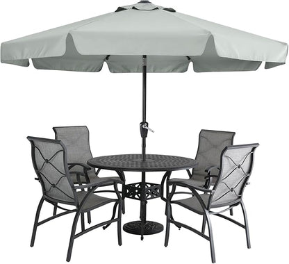 MASTERCANOPY Valance Patio Umbrella for Outdoor Table Market -8 Ribs (10ft, Light Gray)