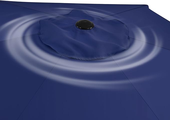 Yaheetech Patio Umbrella, 7.5FT Outdoor Table Market Umbrella with Push Button Tilt and Crank & Sturdy Ribs UV Protection for Garden, Deck, Backyard, Pool, Navy Blue