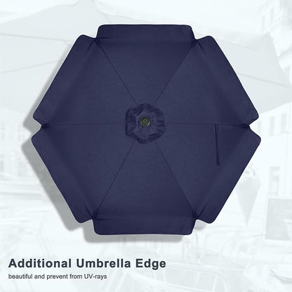 MASTERCANOPY Valance Patio Umbrella for Outdoor Table Market (7.5ft, Navy Blue)