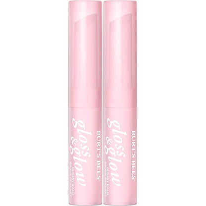 Burts Bees Gloss and Glow Glossy Balm, 100% Natural Origin, Wine Wednesday, 1 Tube, Pack of 2