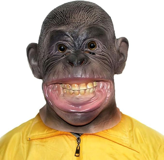 Realistic Monkey Mask Funny Gorilla Mask Costume Monkey Suit Halloween Animal Masks for Adults Cosplay