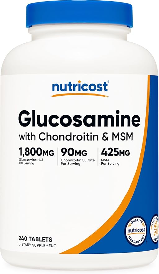 Nutricost Glucosamine 1800mg with Chondroitin & MSM, 240 Tablets, 120 Servings - Joint Support Formula - Non-GMO, Gluten Free