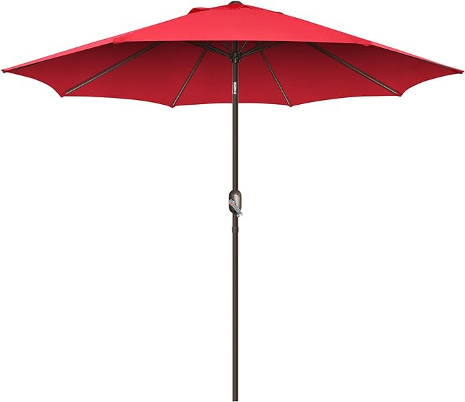 7.5Ft/9Ft Patio Umbrella, UV Protect Pool Umbrella with Heavy Duty Pole,Outdoor Umbrella with Push Botton Tilt & Crank