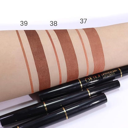 2-in-1Brown Velvet Lip Liner & Lipstick Set Kit for Women, Matte Lips Kit with Lip Liner Lip Stains Long Lasting Waterproof 24 Hour Lipstick and Lip Liners Combo Lipliners Pencil Set 38