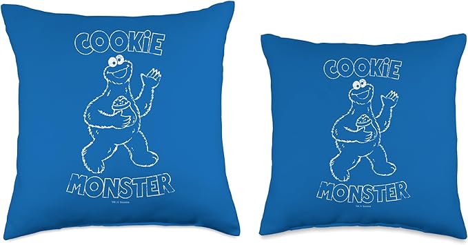 Sesame Street Monster Simple Cookie Throw Pillow, 16x16, Multicolor