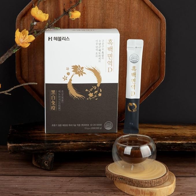 [Black & White Immune D] Korean Black Ginseng and White Platycodon, Asian Panax Ginseng Extract, Energy supplements, Immune support, ginseng honey sticks