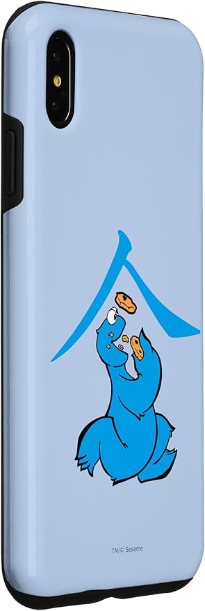 iPhone XS Max Sesame Street Cookie Monster Eat in Kanji Case