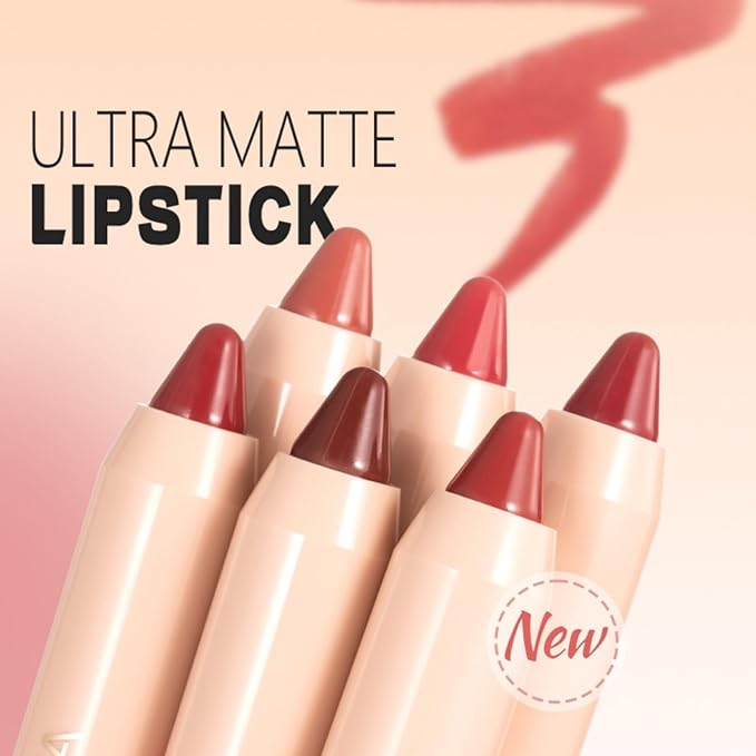 8 Colors High Pigmented Smooth Matte Lip Liner Pencil, Waterproof Velvet Lipstick Pen, Professional Lip Liner for Girls and Women (01)