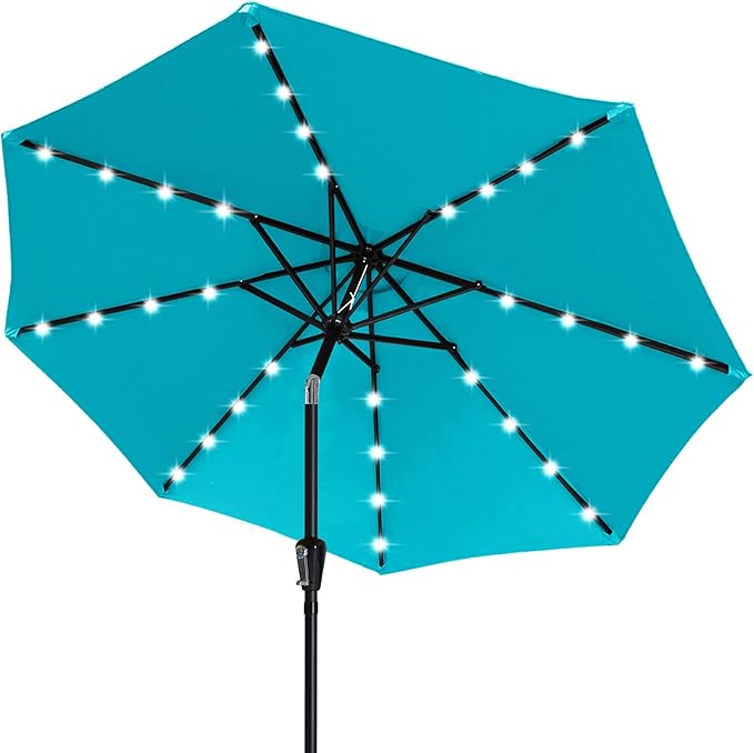 ABCCANOPY 7.5ft Solar 24 LED Lighted Patio Umbrella, Lake