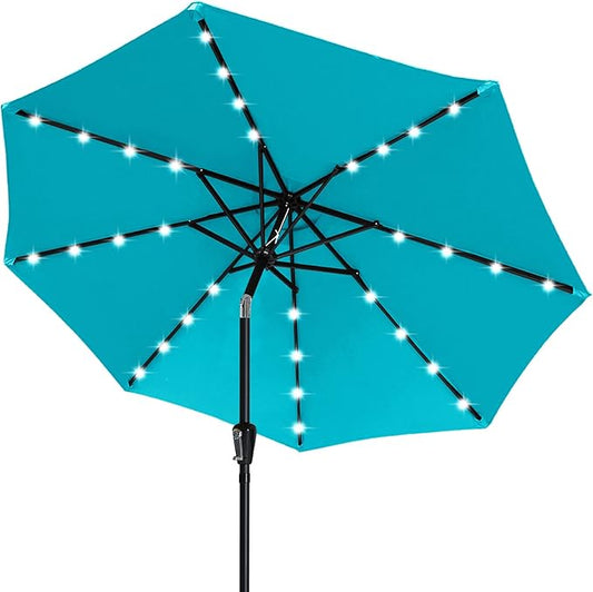 ABCCANOPY 7.5ft Solar 24 LED Lighted Patio Umbrella, Lake