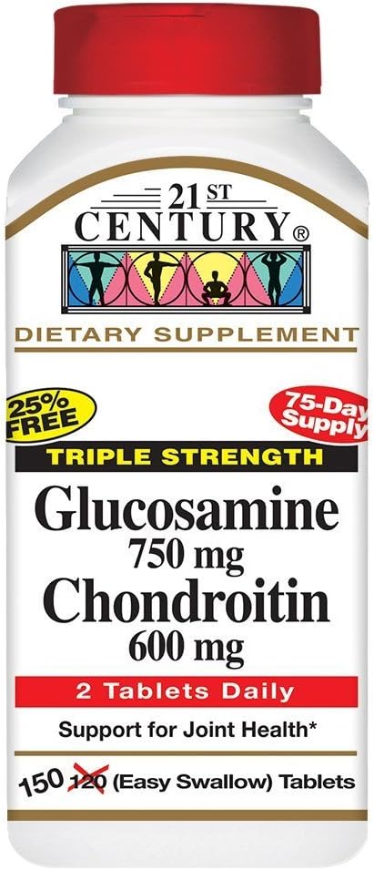 21st Century Glucosamine Chondroitin 750/600mg - Triple Strength, Tablets, 150 Count