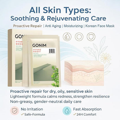 Face Mask Korean Skin Care with Hyaluronic Acid & Collagen Activation- Face Masks Skincare Hydration, Anti Aging & Moisturizing Sheet Mask for All Skin Korean Face Mask 15 Sheets