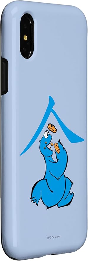 iPhone X/XS Sesame Street Cookie Monster Eat in Kanji Case
