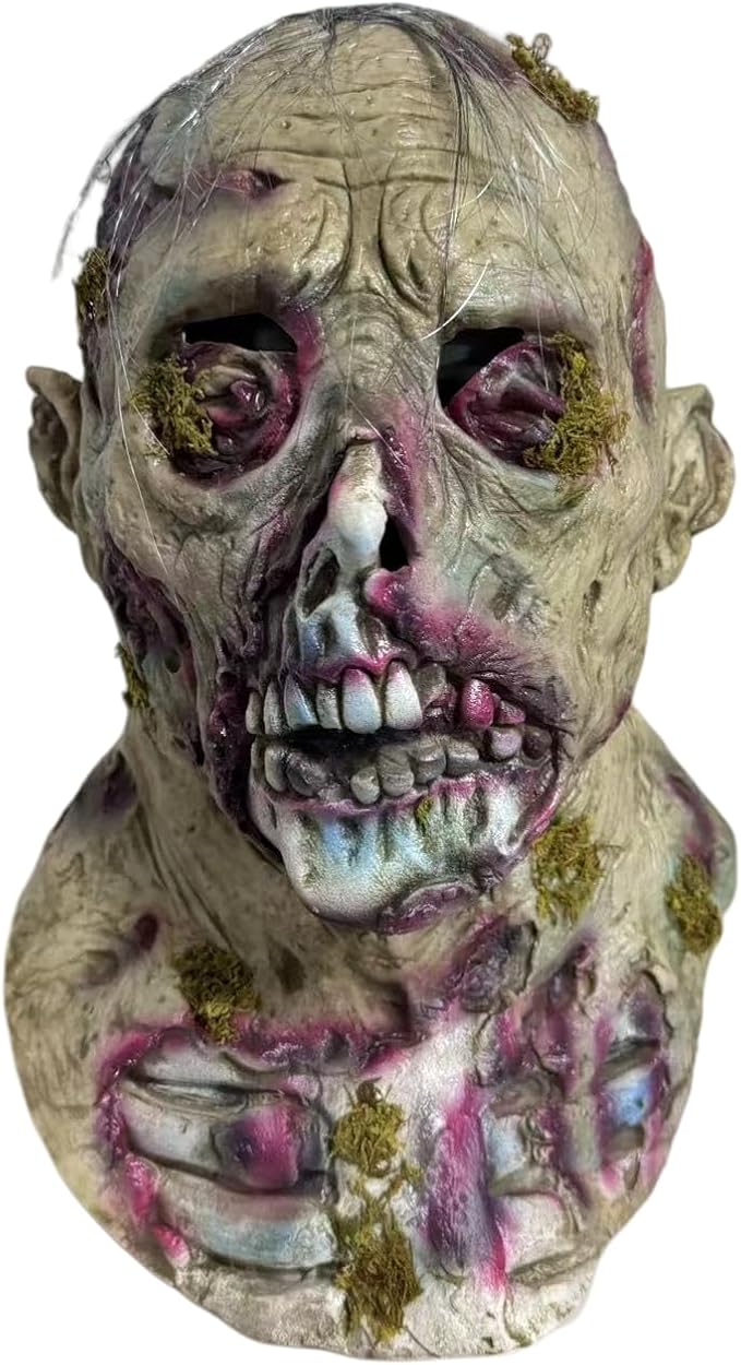 1Pc Horror Zombie Mask Walking Dead Seaweed Zombie Full Head Helmet Terror Latex Monster Full Face Masks Halloween Dress up Props