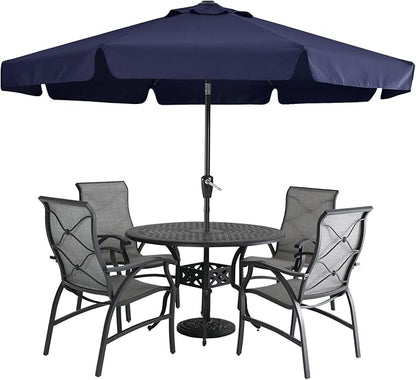 MASTERCANOPY Valance Patio Umbrella for Outdoor Table Market -8 Ribs (10ft, Navy Blue)