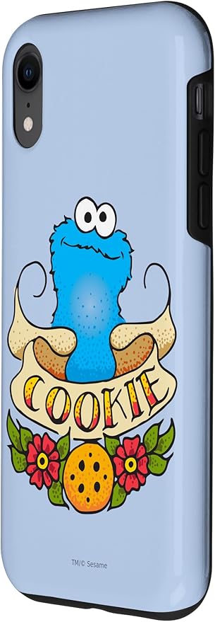 iPhone XR Sesame Street Cookie Monster Cookie Tattoo Case