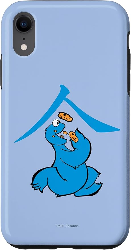 iPhone XR Sesame Street Cookie Monster Eat in Kanji Case
