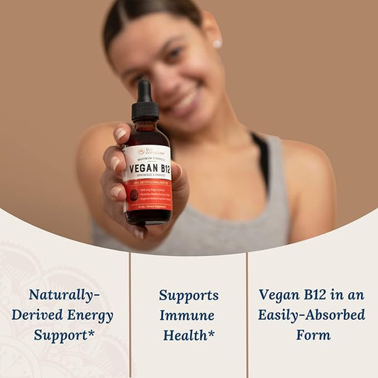 Live Conscious Vegan Vitamin B12 Sublingual Liquid Drops Methylcobalamin Max Strength B12 5000mcg Formula - Vegan B 12 Vitamin Support Energy, Promote Memory & Aid Immune System (2 Pack)