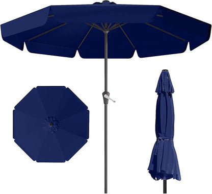 12FT Patio Umbrella Table Market Umbrella w/Crank Outdoor Umbrellas for Garden, Deck, Backyard, Pool and Beach, Navy