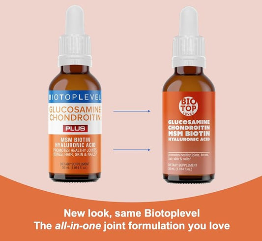 Liquid Glucosamine, Chondroitin, MSM, Biotin, Hyaluronic Acid, All in One Formula for Good Health of Joints, Bones, Hair, Skin & Nails