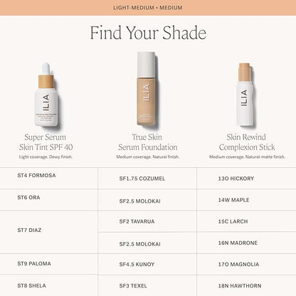 ILIA - Skin Rewind Complexion Stick - Foundation + Concealer + Skincare | Non-Toxic, Vegan, Cruelty-Free, Clean Makeup (14W - Maple, 0.35 oz | 10 g)