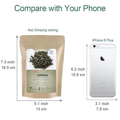 FullChea - Ginseng Oolong Tea - Oolong Tea Loose Leaf - Imperial Ginseng Tea - Natural Ren Shen with Unique Aroma and Taste 4oz / 113g