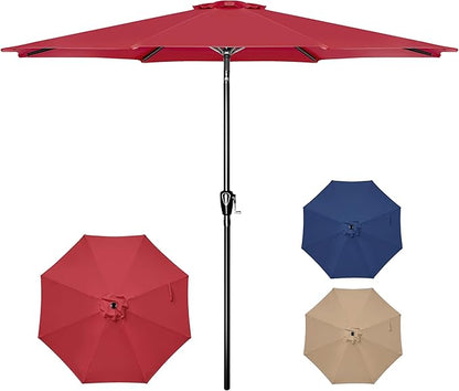 Simple Deluxe 9' Patio Umbrella Outdoor Table Market Yard Umbrella with Push Button Tilt/Crank