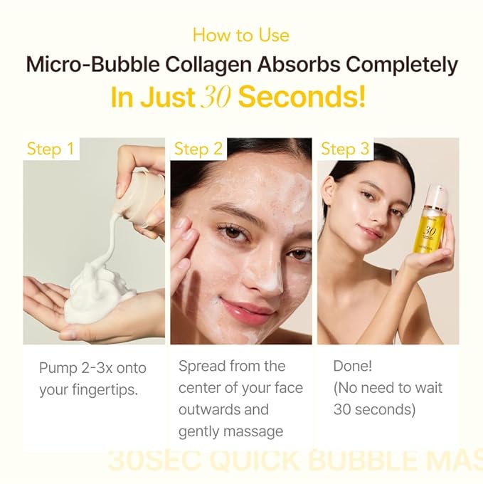 MENOKIN 30 Seconds Quick Bubble Mask [BRIGHT] - [Vitamin C] [Glutathione & Niacinamide] in Micro-bubbles for Dark Spots, Uneven Skin Tone, Korean Skin Care Essential, 70 Uses, 3.21 fl.oz