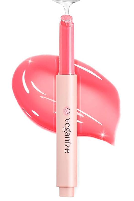 SELF BEAUTY Veganize Collagen Lip Glass Balm | Hydrating Lip Balm in 9 Vibrant Colors | Moisturizing Lip Care Infused with Collagen Jelly Magic | No Animal Trial Lip Balm 0.06 oz (#3 Candy Apple)