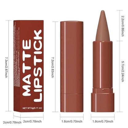 2Pcs Gradient Matte Lipstick Crayon Lip Liner pencil, Flawless Contour Gradual Ombre Effect lip Pencil, Lipstick for Women Long Lasting Waterproof Smudge Proof Lipstick Pencil 01#+04#