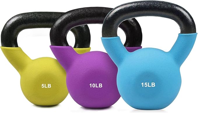 RitFit Neoprene Coated Solid Cast Iron Kettlebell 5 10 15 15 20 20 25 25 30 30 35 35 40 40 45 45 50 50 LB,