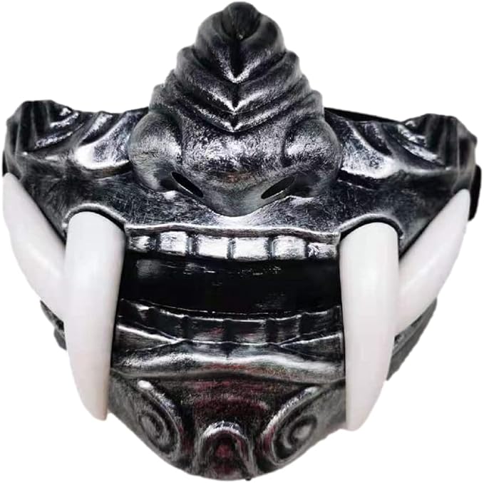 GK-O Japanese Monster Devil Hannya Mask Noh Demon Oni Samurai Half Face Sheild